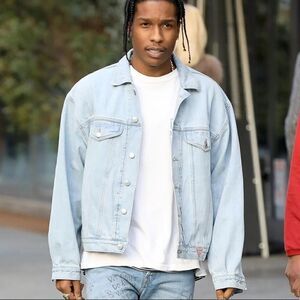 VTG GUESS by Georges Marciano Jean Jacket XL Batwing Light Wash Men’s